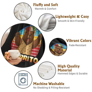 Burrito Lover Gift Throw Blanket Funny Bearrito TS12 Print Your Wear