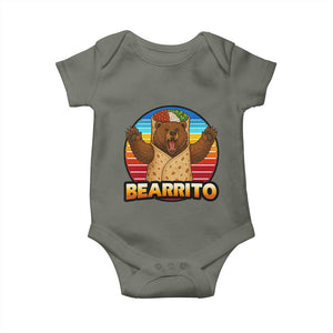 Burrito Lover Gift Baby Onesie Funny Bearrito TS12 Military Green Print Your Wear