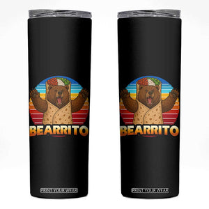 Burrito Lover Gift Skinny Tumbler Funny Bearrito TS12 Black Print Your Wear