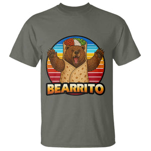 Burrito Lover Gift T Shirt Funny Bearrito TS12 Military Green Print Your Wear