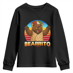 Burrito Lover Gift Youth Sweatshirt Funny Bearrito TS12 Black Print Your Wear