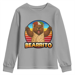 Burrito Lover Gift Youth Sweatshirt Funny Bearrito TS12 Sport Gray Print Your Wear
