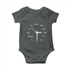 Sarcastic Work Humor Baby Onesie I Do Not Have The Time Or The Crayons TS12 Dark Heather Print Your Wear