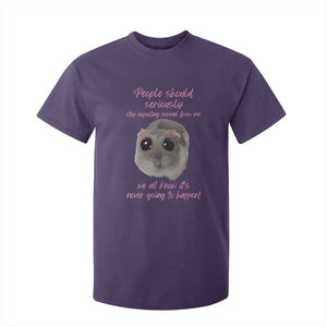Funny Hamster Meme T Shirt For Kid People Should Stop Expecting Normal Humor Gift TS12 Purple Print Your Wear
