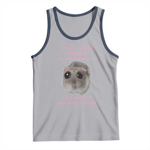 Funny Hamster Meme Tank Top People Should Stop Expecting Normal Humor Gift TS12 Athletic Heather Navy Print Your Wear