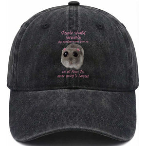 Funny Hamster Meme Washed Cotton Baseball Cap People Should Stop Expecting Normal Humor Gift TS12 Print Your Wear