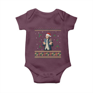 George Washington 67 Meme Baby Onesie Funny Christmas Ugly Sweater Gift TS12 Maroon Print Your Wear