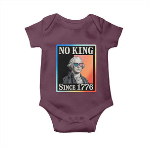George Washington No Kings Since 1776 Baby Onesie Funny Political Meme Gift TS12 Maroon Print Your Wear