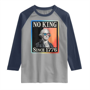 George Washington No Kings Since 1776 Raglan Shirt Funny Political Meme Gift TS12 Sport Gray Navy Print Your Wear