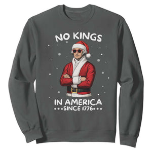 Funny Merry No Kings Since 1776 George Washington Sweatshirt Christmas Gift TS12 Dark Heather Print Your Wear