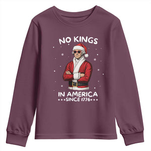 Funny Merry No Kings Since 1776 George Washington Youth Sweatshirt Christmas Gift TS12 Maroon Print Your Wear
