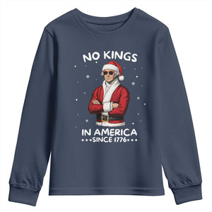 Funny Merry No Kings Since 1776 George Washington Youth Sweatshirt Christmas Gift TS12 Navy Print Your Wear