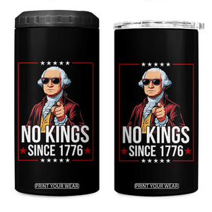 Funny George Washington No Kings 1776 Meme Vintage Gift 4 in 1 Can Cooler Tumbler TS12 One Size: 16 oz Black Print Your Wear