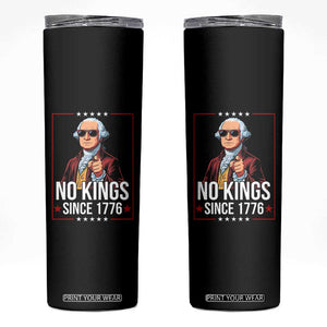 Funny George Washington No Kings 1776 Meme Vintage Gift Skinny Tumbler TS12 Black Print Your Wear