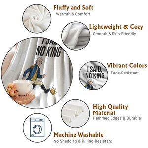 George Washington Kicking Crown Throw Blanket Funny No Kings Meme Gift TS12 Print Your Wear