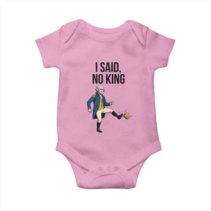 George Washington Kicking Crown Baby Onesie Funny No Kings Meme Gift TS12 Light Pink Print Your Wear