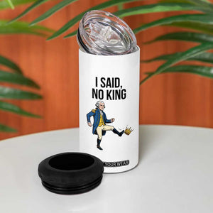 George Washington Kicking Crown 4 in 1 Can Cooler Tumbler Funny No Kings Meme Gift TS12 Print Your Wear
