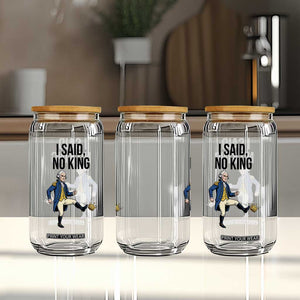 George Washington Kicking Crown Glass Can Funny No Kings Meme Gift TS12 Print Your Wear