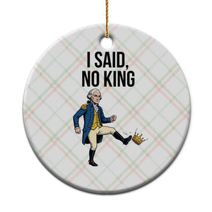 George Washington Kicking Crown Ceramic Ornament Funny No Kings Meme Gift TS12 1pc Christmas Plaid Print Your Wear