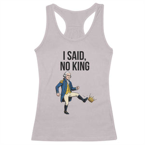 George Washington Kicking Crown Racerback Tank Top Funny No Kings Meme Gift TS12 Ice Gray Print Your Wear