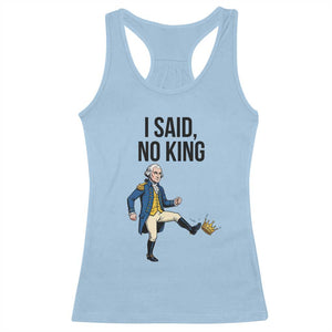George Washington Kicking Crown Racerback Tank Top Funny No Kings Meme Gift TS12 Light Blue Print Your Wear