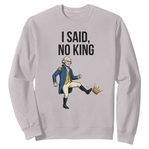 George Washington Kicking Crown Sweatshirt Funny No Kings Meme Gift - Print Your Wear