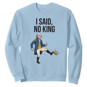 George Washington Kicking Crown Sweatshirt Funny No Kings Meme Gift - Print Your Wear