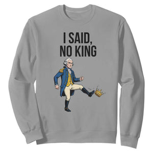 George Washington Kicking Crown Sweatshirt Funny No Kings Meme Gift - Print Your Wear
