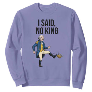 George Washington Kicking Crown Sweatshirt Funny No Kings Meme Gift - Print Your Wear