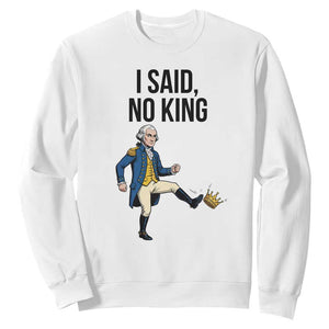 George Washington Kicking Crown Sweatshirt Funny No Kings Meme Gift - Print Your Wear