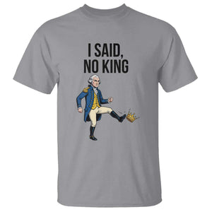 George Washington Kicking Crown T Shirt Funny No Kings Meme Gift TS12 Sport Gray Print Your Wear