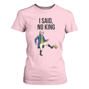 George Washington Kicking Crown T Shirt For Women Funny No Kings Meme Gift TS12 Light Pink Print Your Wear