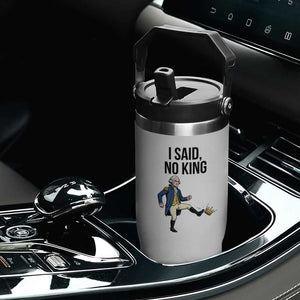 George Washington Kicking Crown Flip Straw Tumbler Funny No Kings Meme Gift TS12 Print Your Wear