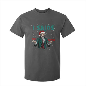 Funny George Washington I Said No Kings T Shirt For Kid Christmas Patriotic Gift TS12 Dark Heather Print Your Wear