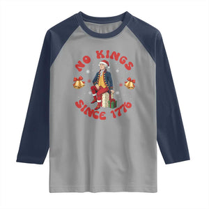 George Washington No Kings Since 1776 Raglan Shirt Christmas Gift Idea TS12 Sport Gray Navy Print Your Wear