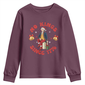 George Washington No Kings Since 1776 Youth Sweatshirt Christmas Gift Idea TS12 Maroon Print Your Wear
