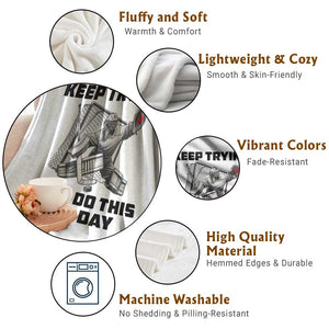 Keep Trying I Can Do This All Day Throw Blanket Funny Goalie Hockey Player Gift TS12 Print Your Wear