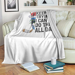 Keep Trying I Can Do This All Day Throw Blanket Ice Hockey Helmet Christmas Gift TS12 Print Your Wear