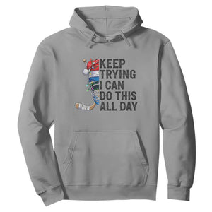 Keep Trying I Can Do This All Day Hoodie Ice Hockey Helmet Christmas Gift TS12 Sport Gray Print Your Wear