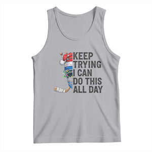 Keep Trying I Can Do This All Day Tank Top Ice Hockey Helmet Christmas Gift TS12 Athletic Heather Print Your Wear