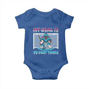 My Goal Is To Deny Yours Baby Onesie Goalie Hockey Drip Art Gift TS12 Royal Blue Print Your Wear