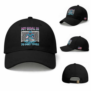 My Goal Is To Deny Yours Baseball Cap Goalie Hockey Drip Art Gift TS12 Baseball Cap Universal Fit Black Print Your Wear
