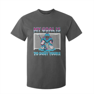 My Goal Is To Deny Yours T Shirt For Kid Goalie Hockey Drip Art Gift TS12 Dark Heather Print Your Wear
