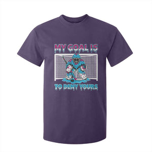 My Goal Is To Deny Yours T Shirt For Kid Goalie Hockey Drip Art Gift TS12 Purple Print Your Wear
