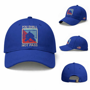 Ice Hockey Goalie Vintage Retro Gift Baseball Cap You Shall Not Pass TS12 Baseball Cap Universal Fit Royal Blue Print Your Wear