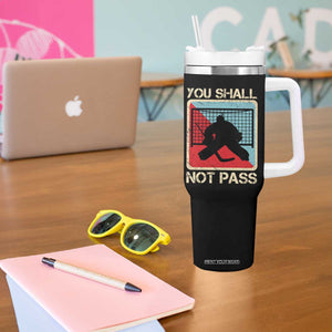 Ice Hockey Goalie Vintage Retro Gift Tumbler With Handle You Shall Not Pass TS12 Print Your Wear