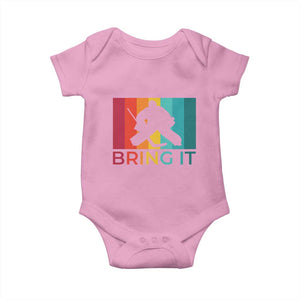 Vintage Ice Hockey Goalie Baby Onesie Bring It Quote Gift For Fan TS12 Light Pink Print Your Wear