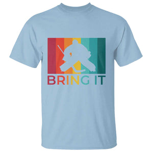 Vintage Ice Hockey Goalie T Shirt Bring It Quote Gift For Fan TS12 Light Blue Print Your Wear
