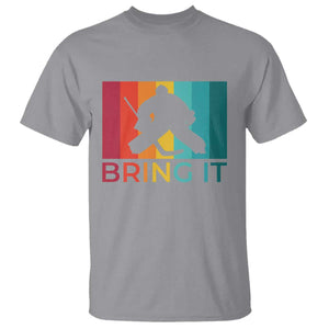 Vintage Ice Hockey Goalie T Shirt Bring It Quote Gift For Fan TS12 Sport Gray Print Your Wear