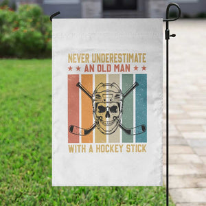 Retro Ice Hockey Player Garden Flag Funny Never Underestimate An Old Man TS12 Print Your Wear